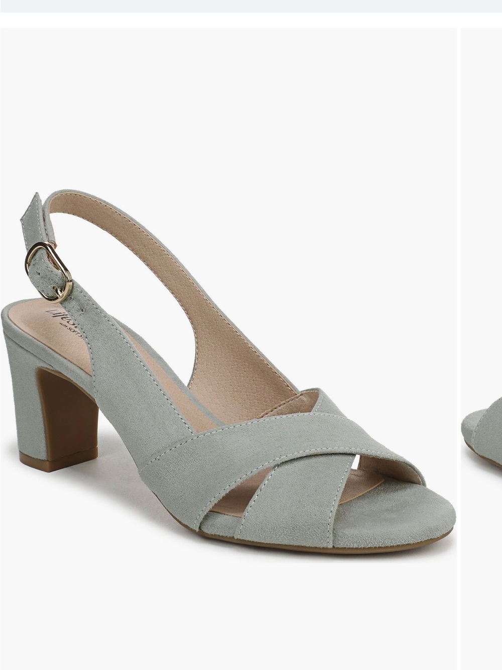 Slingback Block Heel Sandal in Jade Green NWOT